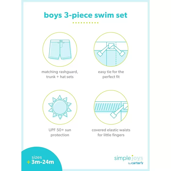 imageSimple Joys by Carters Boys Swimsuit Trunk and Rashguard SetFrogs