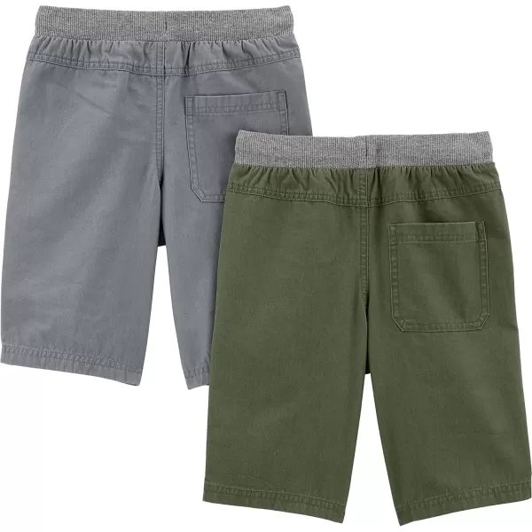 imageSimple Joys by Carters Boys and Toddlers Shorts Pack of 2GreenGrey