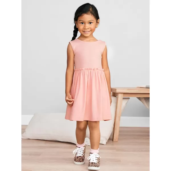 imageSimple Joys by Carters Girls ShortSleeve and Sleeveless Dress Sets Pack of 2Dusty Blue FloralPink