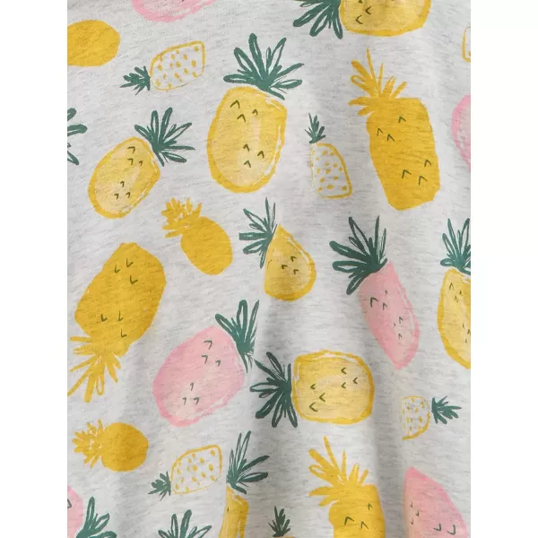 imageSimple Joys by Carters Girls ShortSleeve and Sleeveless Dress Sets Pack of 2Grey PineappleMustard Yellow Flowers