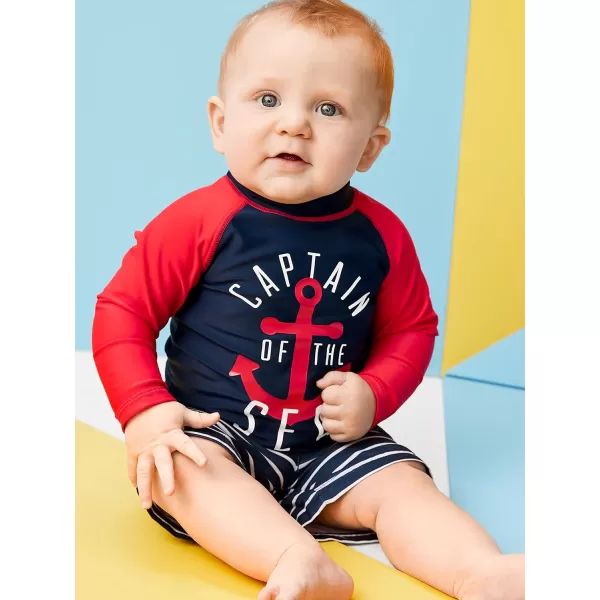 imageSimple Joys by Carters Toddler Boys Swimsuit Trunk and Rashguard Set Navy Red AnchorWhite Stripe 2TSimple Joys by Carters Toddler Boys Swimsuit Trunk and Rashguard Set Navy Red AnchorWhite Stripe 2T