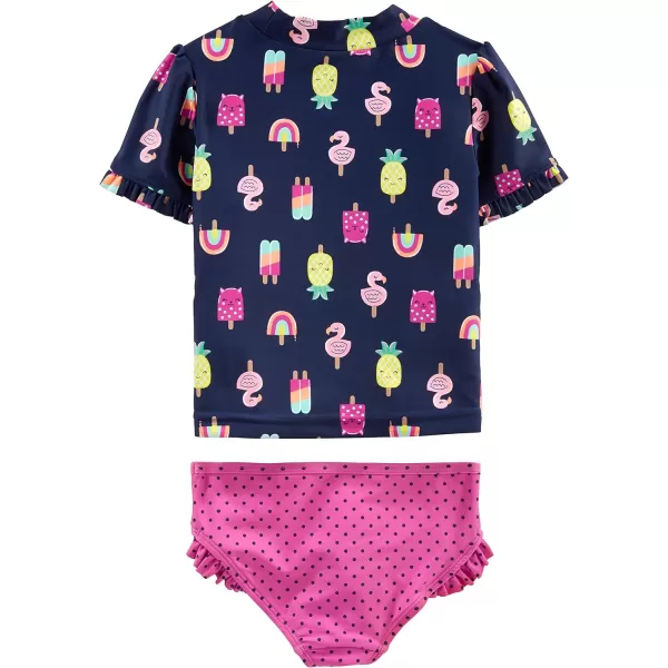 imageSimple Joys by Carters Toddler Girls 2Piece Assorted Rashguard Sets Navy PopsiclesPink Dots 2TSimple Joys by Carters Toddler Girls 2Piece Assorted Rashguard Sets Navy PopsiclesPink Dots 2T