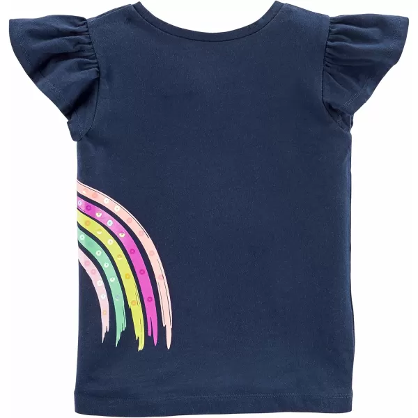 imageSimple Joys by Carters Toddler Girls ShortSleeve Shirts MultipacksGrey RainbowLight Orange Mixed PrintNavy Unicorn