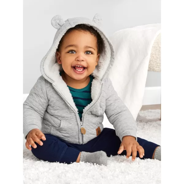imageSimple Joys by Carters Toddlers and Baby Boys LooseFit Polyester Jersey Footed Pajamas Pack of 3Blue AlligatorDark Grey Fun FoodGrey Trucks