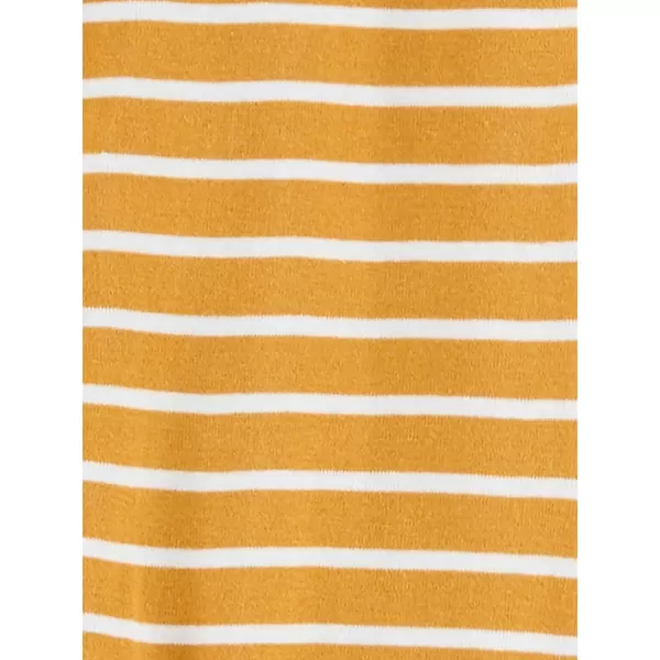 imageSimple Joys by Carters Toddlers and Baby Boys SnugFit Footed Cotton Pajamas Pack of 3Gold StripeGrey LionWhite Rhino