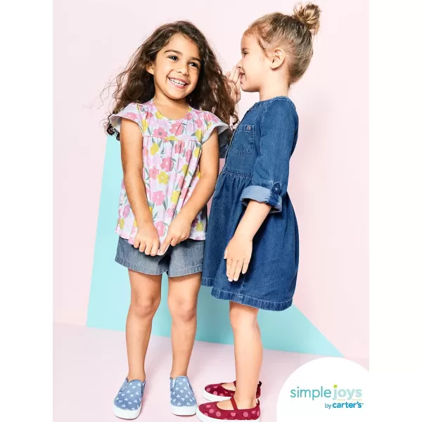 imageSimple Joys by Carters Toddlers and Baby Girls LongSleeve Dress Set Pack of 2ChambrayCheetah