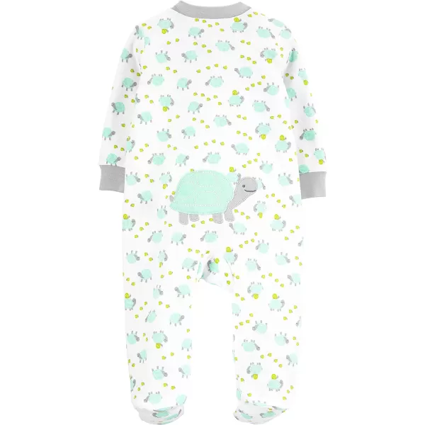 imageSimple Joys by Carters Unisex Babies Cotton Footed Sleep and Play Pack of 2White BearTurtle Regular