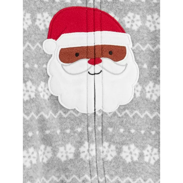 imageSimple Joys by Carters Unisex Babies Holiday Fleece Footed Sleep and Play Pack of 2Grey SantaChristmas Print