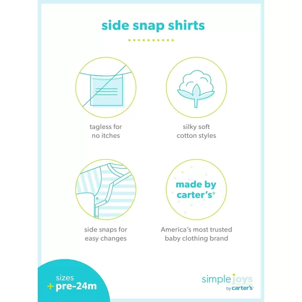 imageSimple Joys by Carters Unisex Babies SideSnap ShortSleeve Shirt Pack of 6 White 03 MonthsSimple Joys by Carters Unisex Babies SideSnap ShortSleeve Shirt Pack of 6 White 03 Months