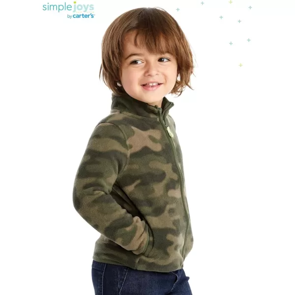 imageSimple Joys by Carters Unisex Baby FullZip Fleece JacketDark Green Camo