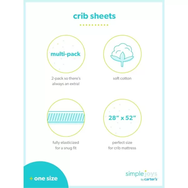 imageSimple Joys by Carters Unisex Kids Cotton Crib Sheets Pack of 2FloralDots