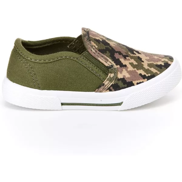 imageSimple Joys by Carters Unisex Kids and Toddlers Casual Slipon Canvas ShoeGreen Camo