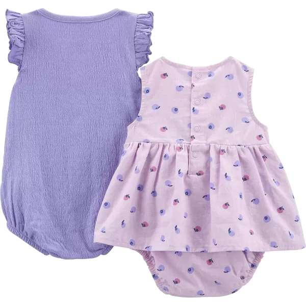 imageSimple Joys by Carters babygirls 2pack Sleeveless RompersPurple BerriesViolet