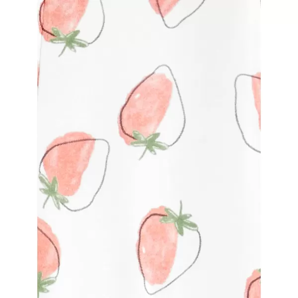 imageSimple Joys by Carters girls SnugFit Footed Cotton PajamasGrey FloralPink StripeWhite Strawberries