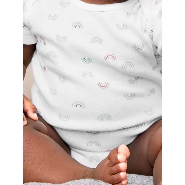 imageSimple Joys by Carters unisexbaby 6pack Shortsleeve BodysuitAnimalRainbowStripeText Print
