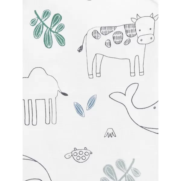 imageSimple Joys by Carters unisexbaby 6pack Shortsleeve BodysuitForest AnimalsRainbowStripeText Print