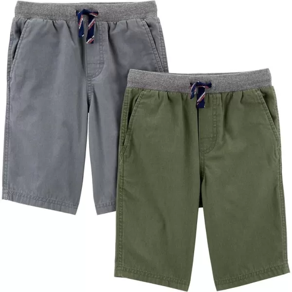 imageSimple Joys by Carters Boys and Toddlers Shorts Pack of 2GreenGrey