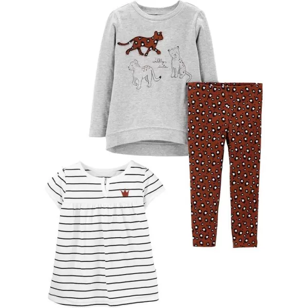 imageSimple Joys by Carters Toddlers and Baby Girls 3Piece Playwear SetCheetahStripe