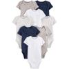 imageSimple Joys by Carters unisexbaby 8pack Shortsleeve BodysuitNavy HeatherWhiteOatmeal