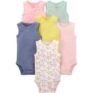 imageSimple Joys by Carters babygirls 6pack Shortsleeve BodysuitMulticolorFloralForest AnimalsFruit