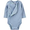 imageSimple Joys by Carters unisexbaby 4pack Side Snap BodysuitDusty BlueGoldGrey HeatherWhite Stripe
