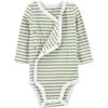 imageSimple Joys by Carters unisexbaby 4pack Side Snap BodysuitJade Green StripeLight GreyOliveWhite Clouds