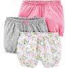 imageSimple Joys by Carters Girls 3Pack Knit ShortsGrey HeartsPinkWhite Floral