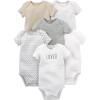 imageSimple Joys by Carters Unisex Babies ShortSleeve BodysuitWhiteGrey