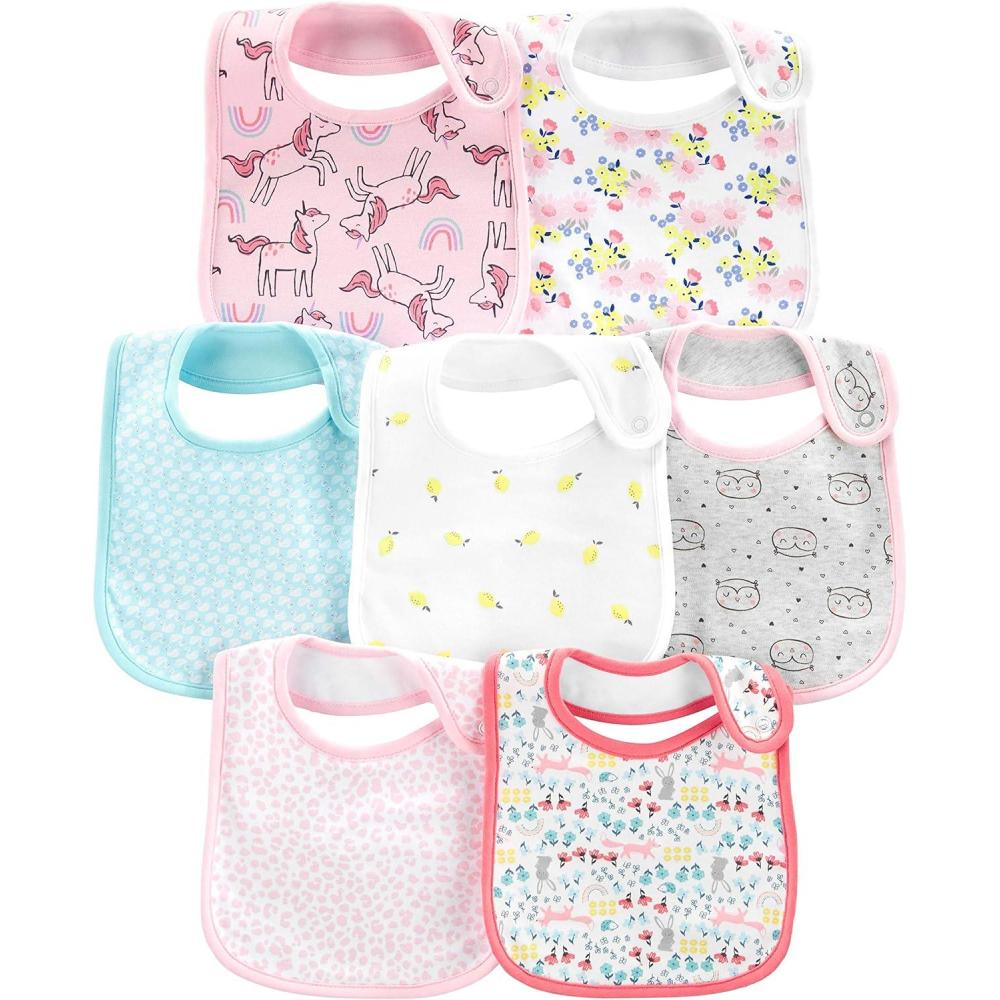 imageSimple Joys by Carters Baby 7Pack Teething BibsMulticolorFloralUnicorn