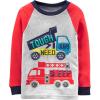 imageSimple Joys by Carters Boys 6Piece Snug Fit Cotton Pajama SetMulticolorCarsDogFiretruckStripe
