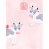 imageSimple Joys by Carters Girls 4Piece Pajama Set Cotton Top ampamp Fleece BottomBlack BallerinaLight PinkPink CowSwans