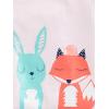 imageSimple Joys by Carters Girls 4Piece Pajama Set Cotton Top ampamp Fleece BottomBlue Text PrintLight Pink FloralPink Forest Animals