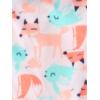imageSimple Joys by Carters Girls 4Piece Pajama Set Cotton Top ampamp Fleece BottomBlue Text PrintLight Pink FloralPink Forest Animals