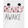 imageSimple Joys by Carters Girls 4Piece Pajama Set Cotton Top ampamp Fleece BottomGrey PandaPink DonutWhite Text PrintDots
