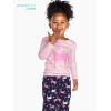 imageSimple Joys by Carters Girls 4Piece Pajama Set Cotton Top ampamp Fleece BottomMint Green PuppyNavyPink UnicornWhite Dogs