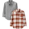 imageSimple Joys by Carters Boys LongSleeve Woven Shirt Pack of 2GreyMaroon Plaid