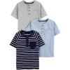 Blue Heather/Grey Heather Dots/Navy Stripe