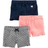 imageSimple Joys by Carters Girls 3Pack Knit ShortsPinkGreyNavy