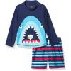 imageSimple Joys by Carters Toddlers and Baby Boys Swimsuit Trunk and Rashguard SetNavy SharkRed Stripe