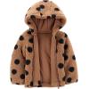 imageSimple Joys by Carters Girls Hooded Sherpa JacketBlack Brown Polka Dot
