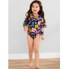imageSimple Joys by Carters Girls Long Sleeve Zipper One Piece SwimsuitFloral