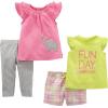imageSimple Joys by Carters Baby Boys 4Piece Playwear SetGrey DotsLime Green Text PrintPink ElephantPlaid