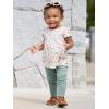imageSimple Joys by Carters Baby Girls 4Piece ShortSleeve Shirts and Pants Playwear SetBottle GreenWhite Floral