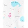 imageSimple Joys by Carters Baby Girls Cotton Footed Sleep and Play Pack of 2Pink ElephantWhite Sea Life