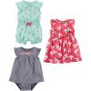 imageSimple Joys by Carters Baby Girls 3Pack Romper Sunsuit and DressMint Green CherryNavy StripePink Floral