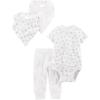 imageSimple Joys by Carters babygirls 4piece Bodysuit Pant and Bibs SetWhiteLamb