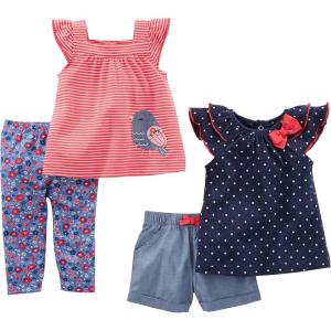 imageSimple Joys by Carters Baby Boys 4Piece Playwear SetBirdDotsFloralStripe