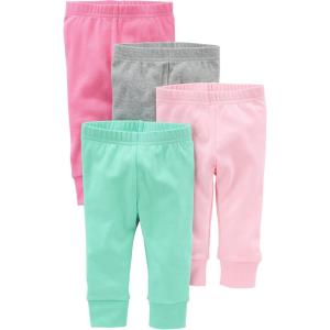 imageSimple Joys by Carters Baby Girls 4Pack PantsMint GreenPinkGrey