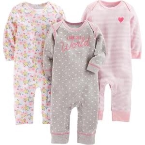 imageSimple Joys by Carters babygirls 3pack Jumpsuits