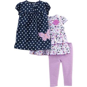 imageSimple Joys by Carters babygirls 3piece Assorted Playwear Sets